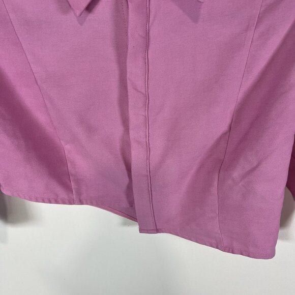 Atoir The Pluto Shirt Cropped Button Up Pink‎ Top Women’s Size 2 asymmetrical - Picture 4 of 7